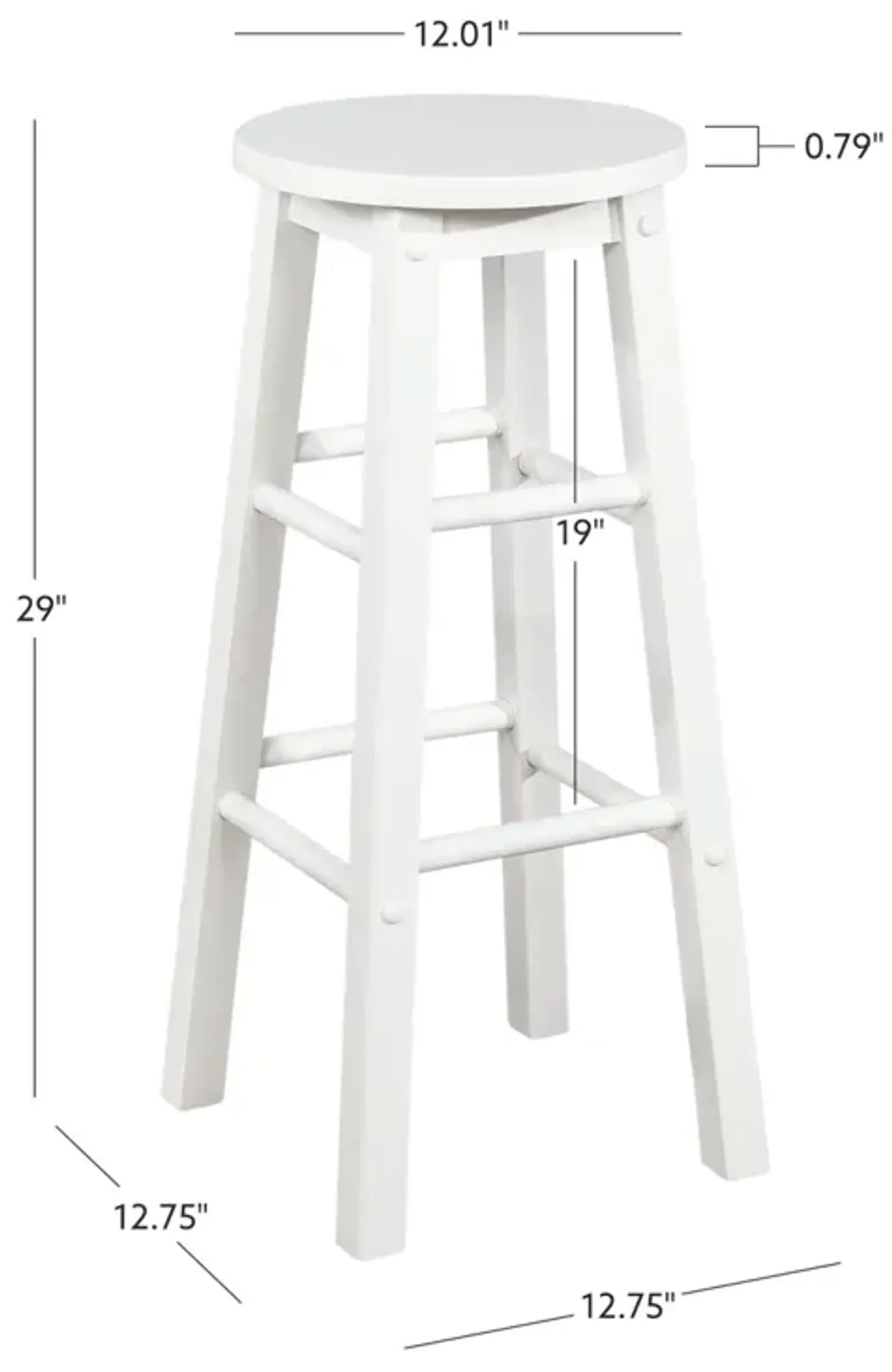 Linon 29 Inch Bar Stool White