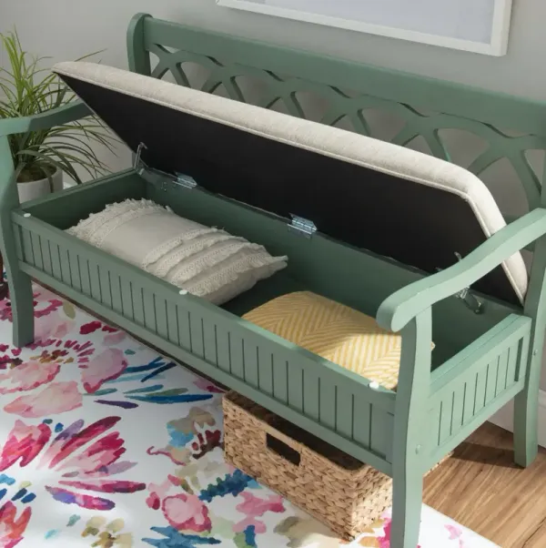 ELLIANA STORAGE BENCH - TEAL