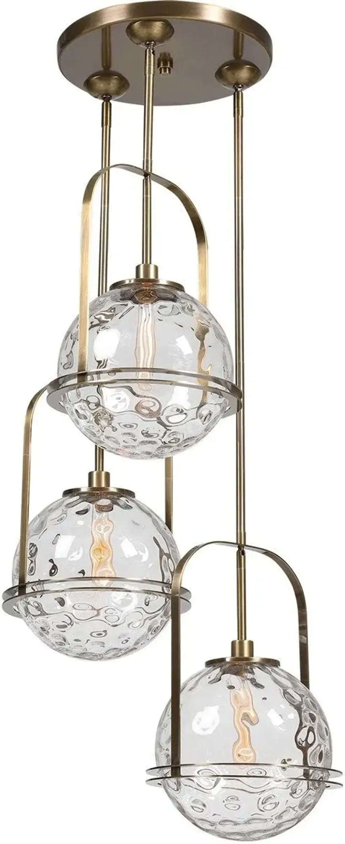 Uttermost Mimas Antique Brass 3-Light Cluster Pendant