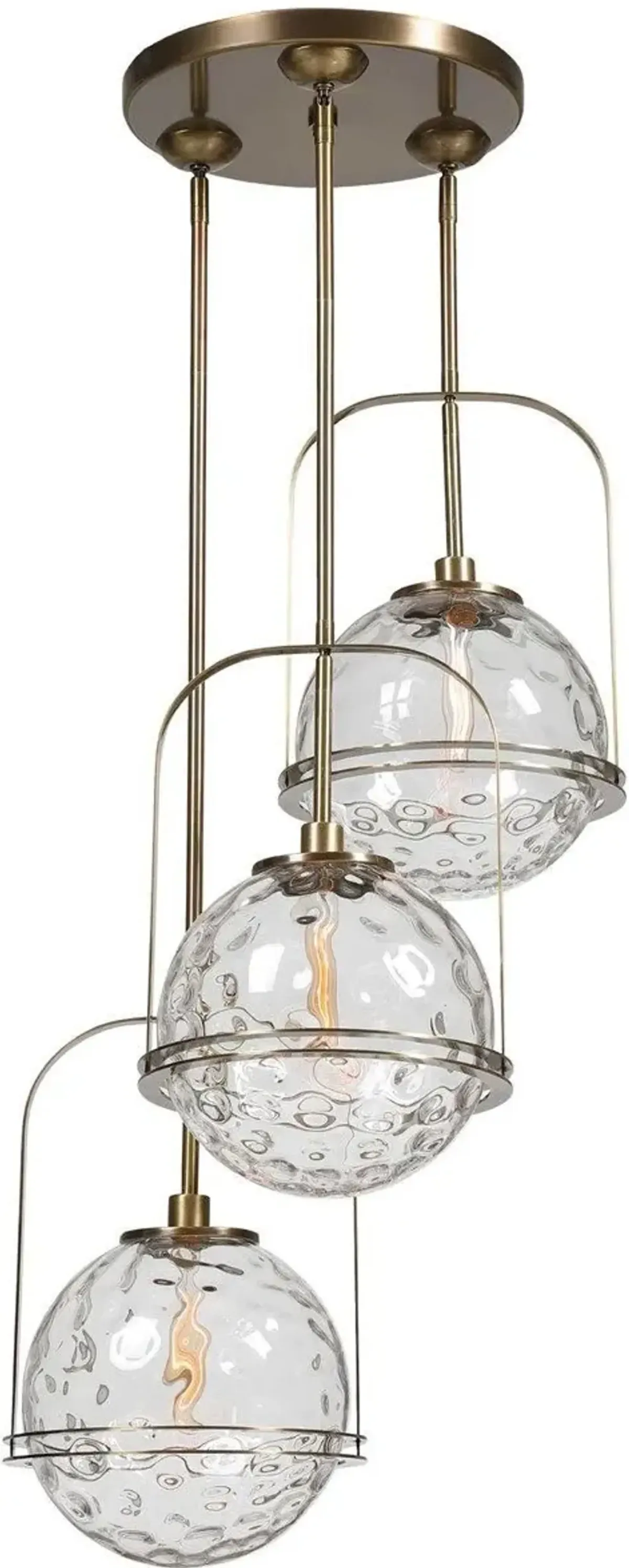 Uttermost Mimas Antique Brass 3-Light Cluster Pendant