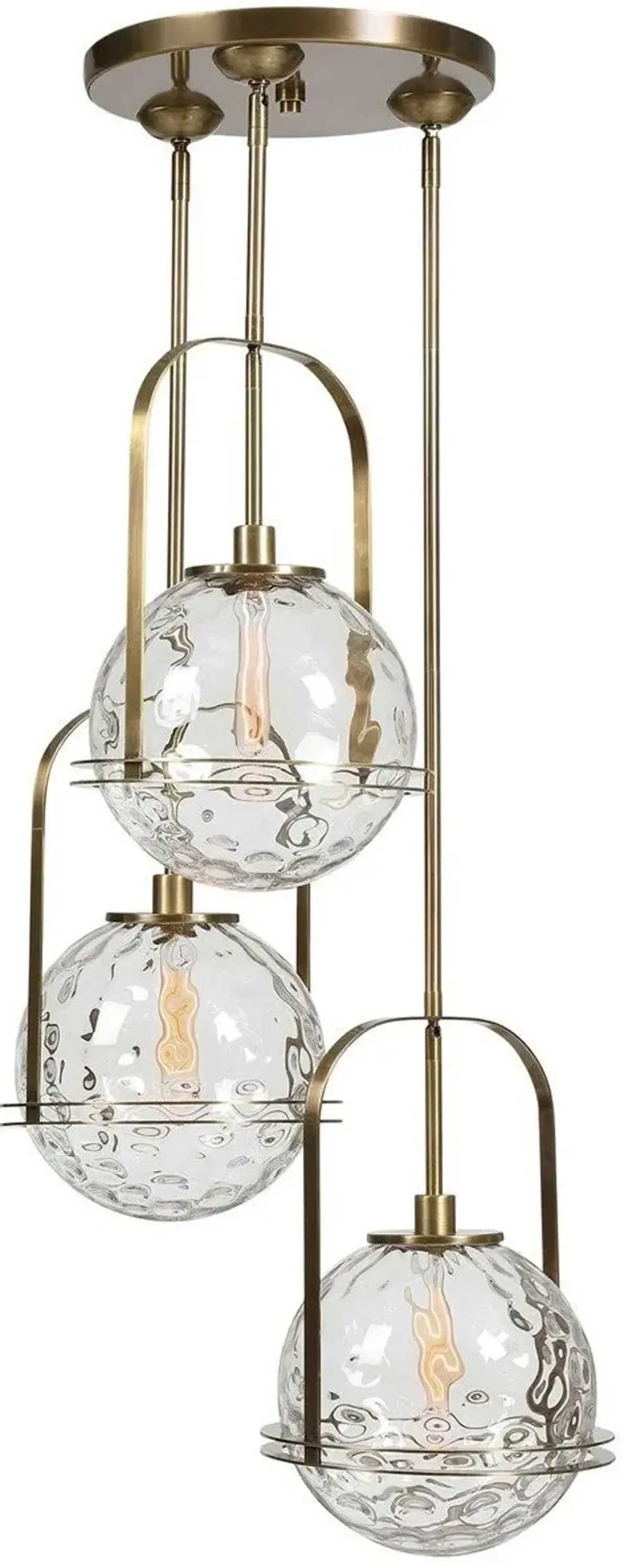 Uttermost Mimas Antique Brass 3-Light Cluster Pendant