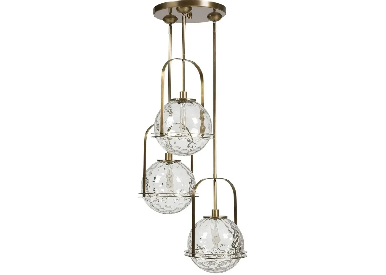 Uttermost Mimas Antique Brass 3-Light Cluster Pendant