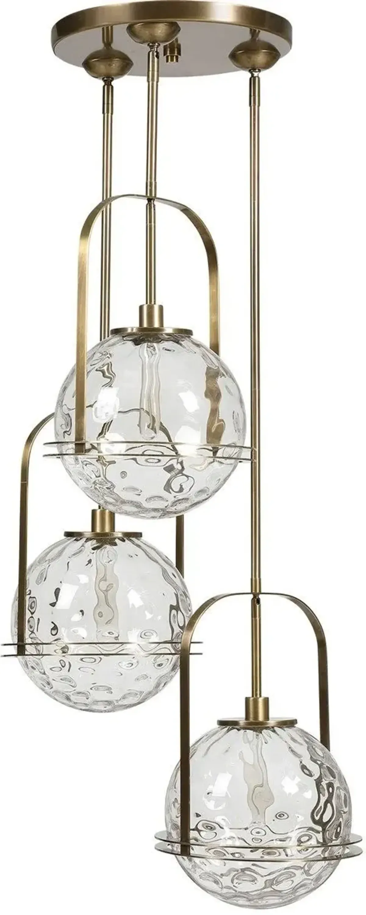 Uttermost Mimas Antique Brass 3-Light Cluster Pendant