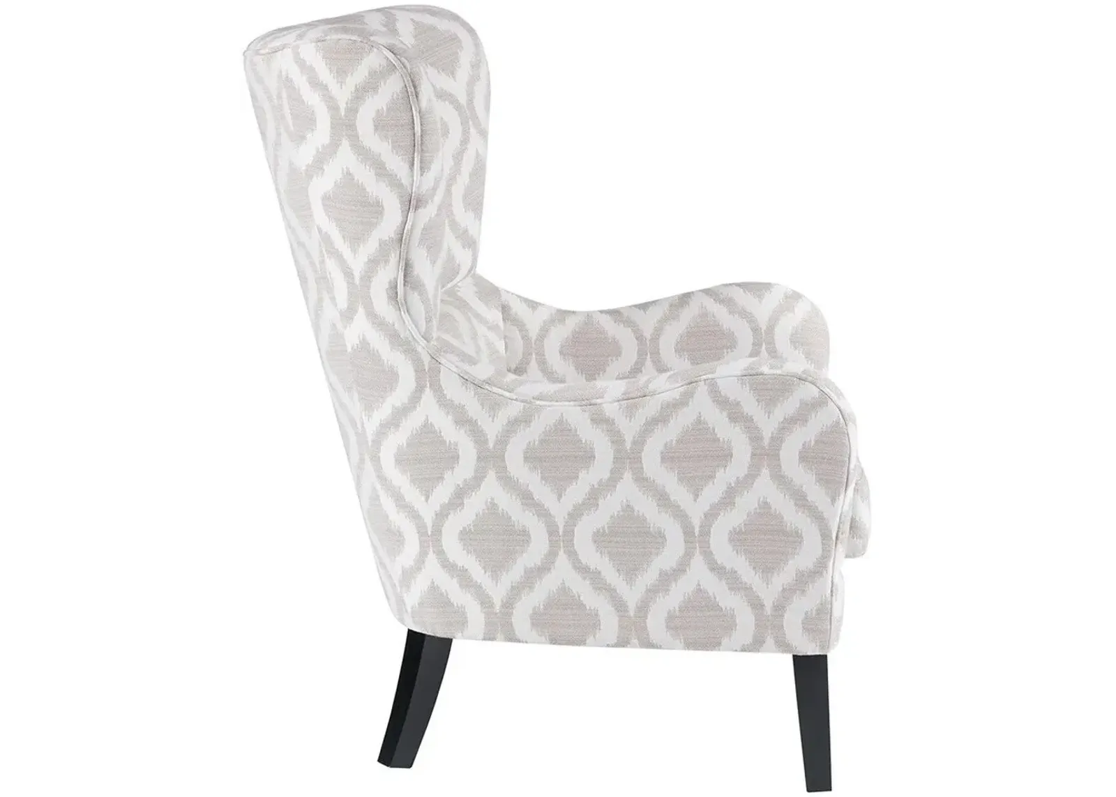 Olliix Madison Park Grey/White Arianna Swoop Wing Chair