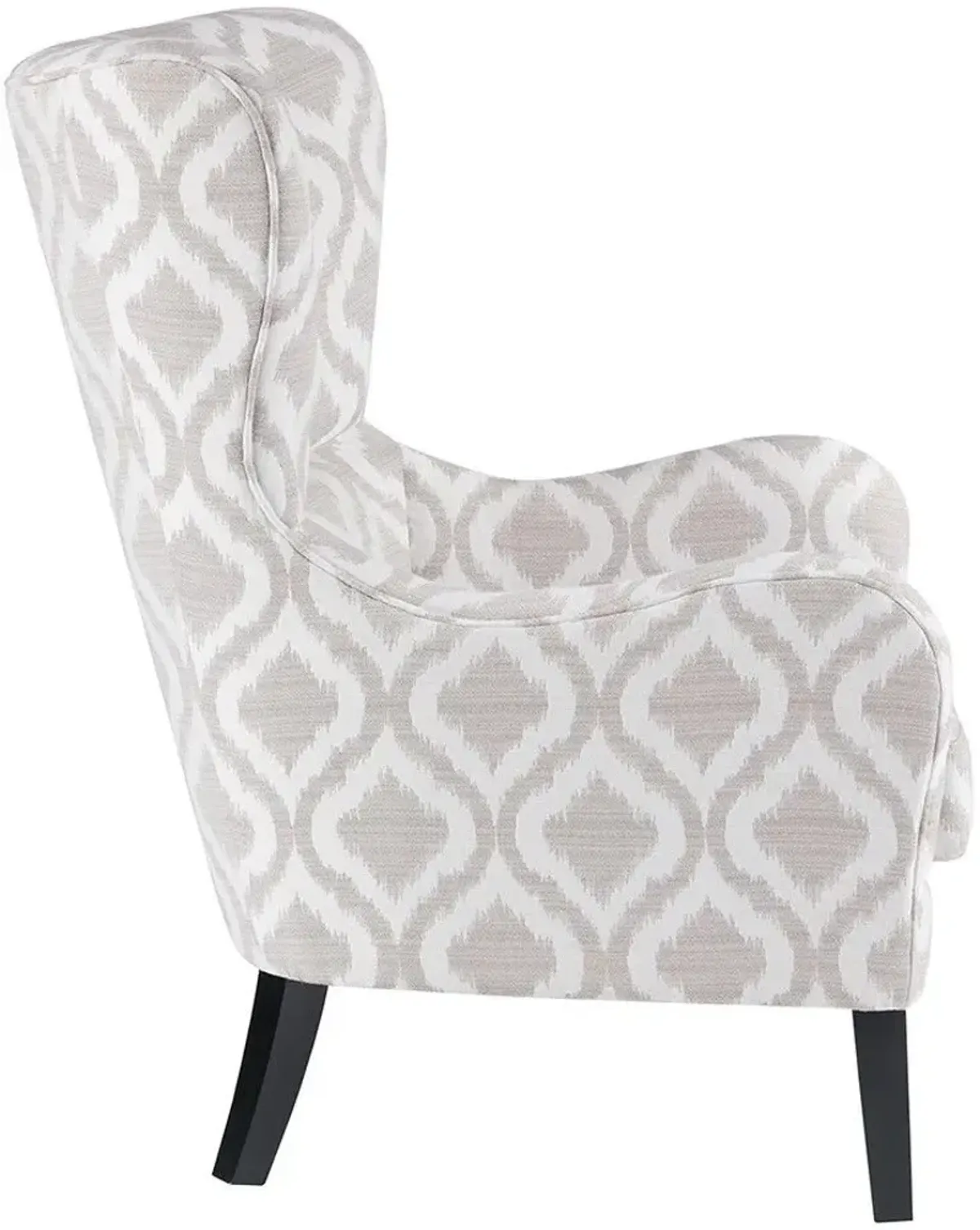 Olliix Madison Park Grey/White Arianna Swoop Wing Chair