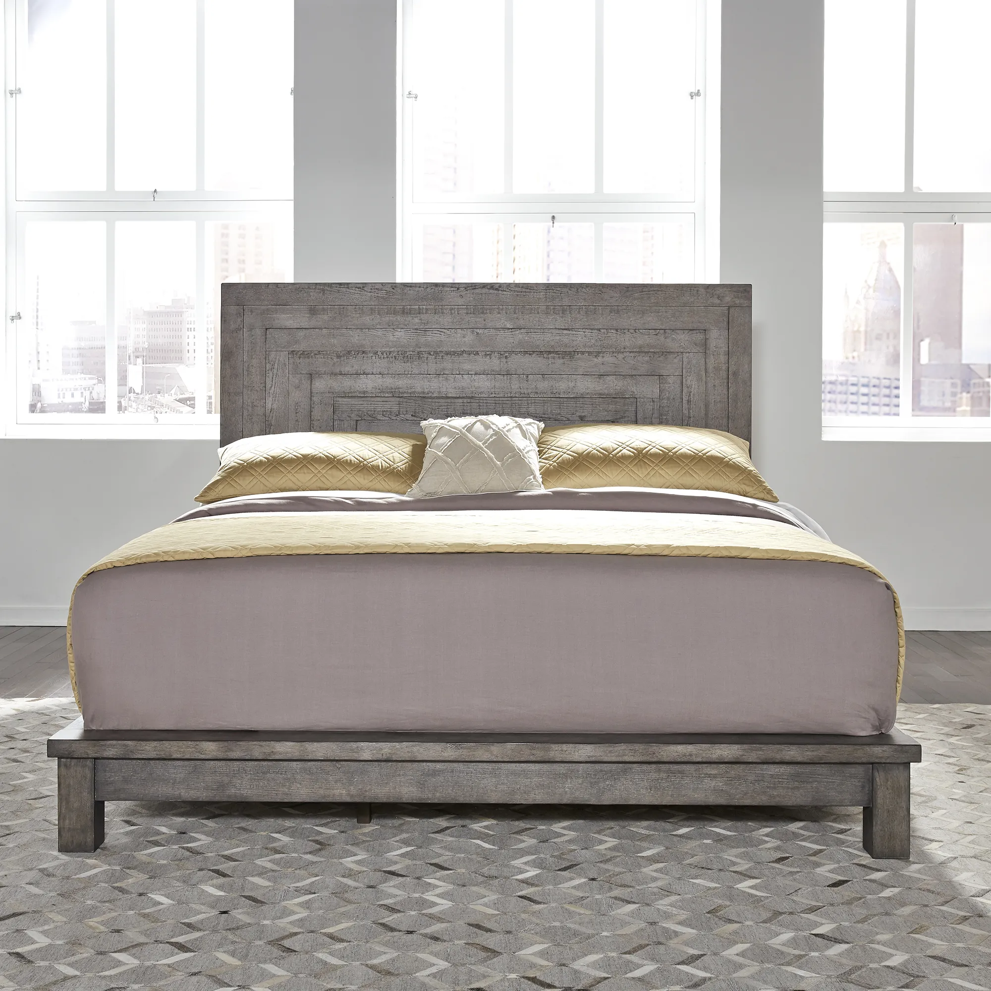 QUEEN PLATFORM BED - MODERN FARMHOUSE