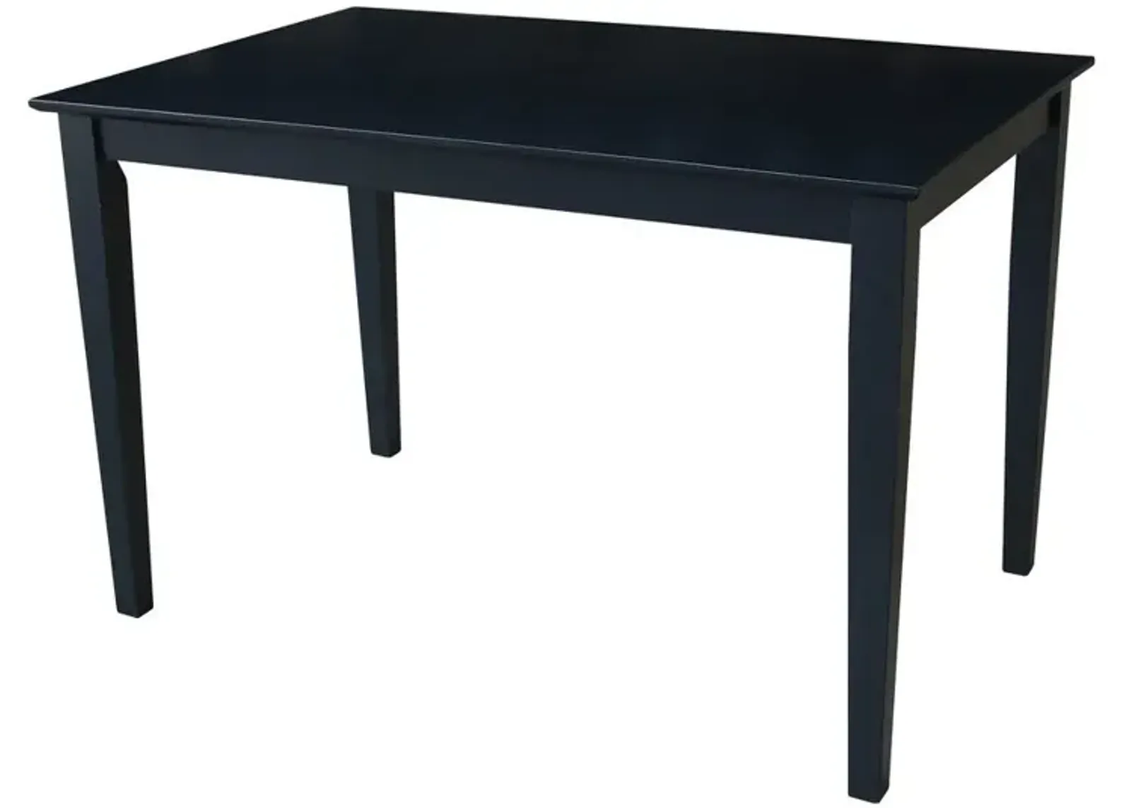 John Thomas Dining Essentials 30 Inch X 48 Inch Square Table with 30 Inch Shaker Legs in Black