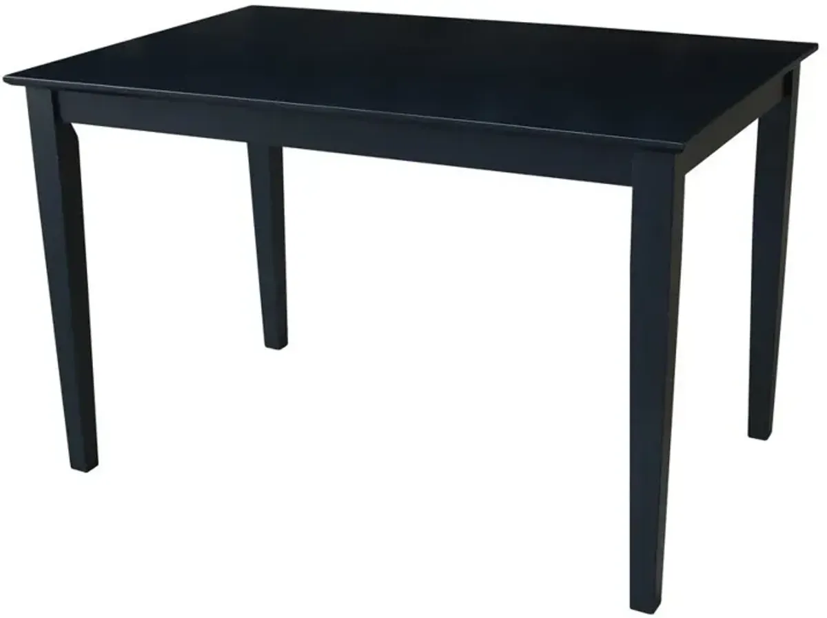 John Thomas Dining Essentials 30 Inch X 48 Inch Square Table with 30 Inch Shaker Legs in Black