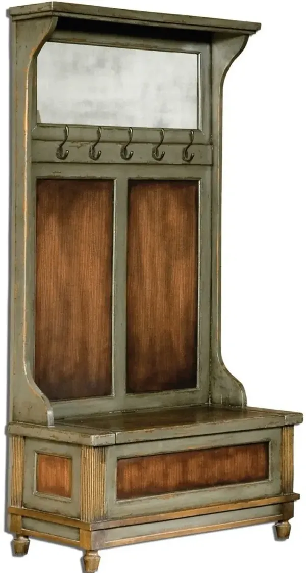 Uttermost Riyo Distressed Honey Stained Hall Tree