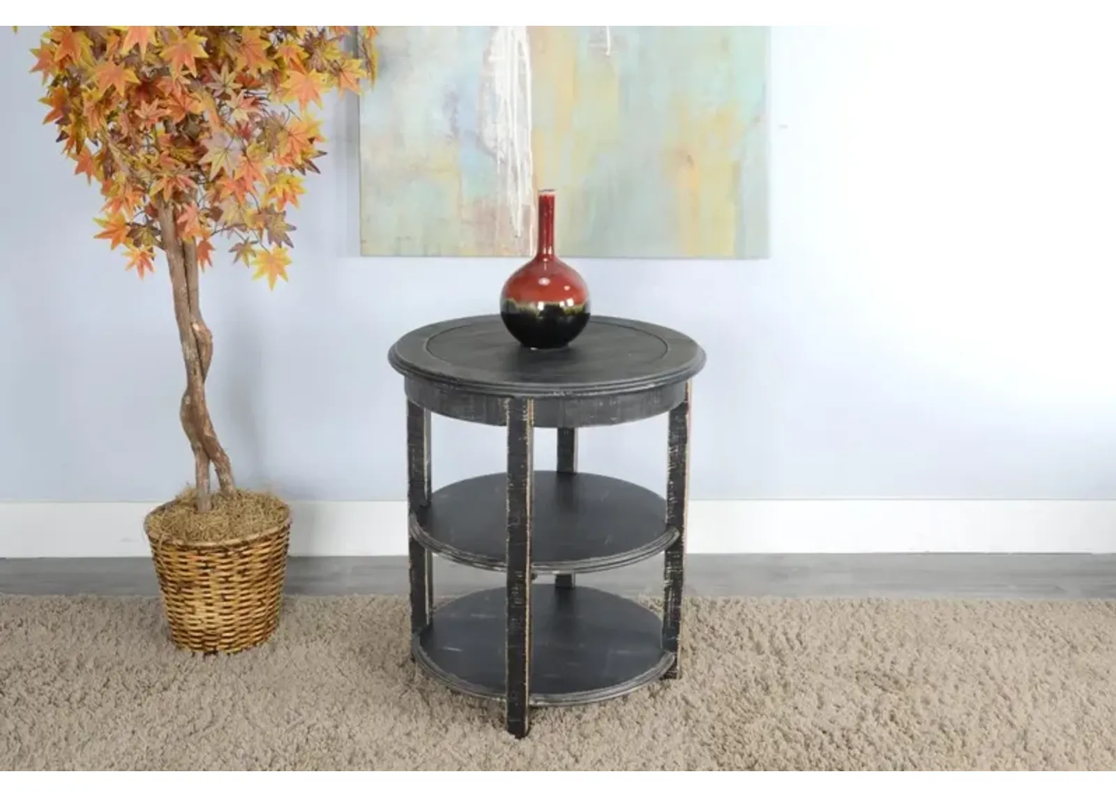 Sunny Designs Marina Black Sand Side Table