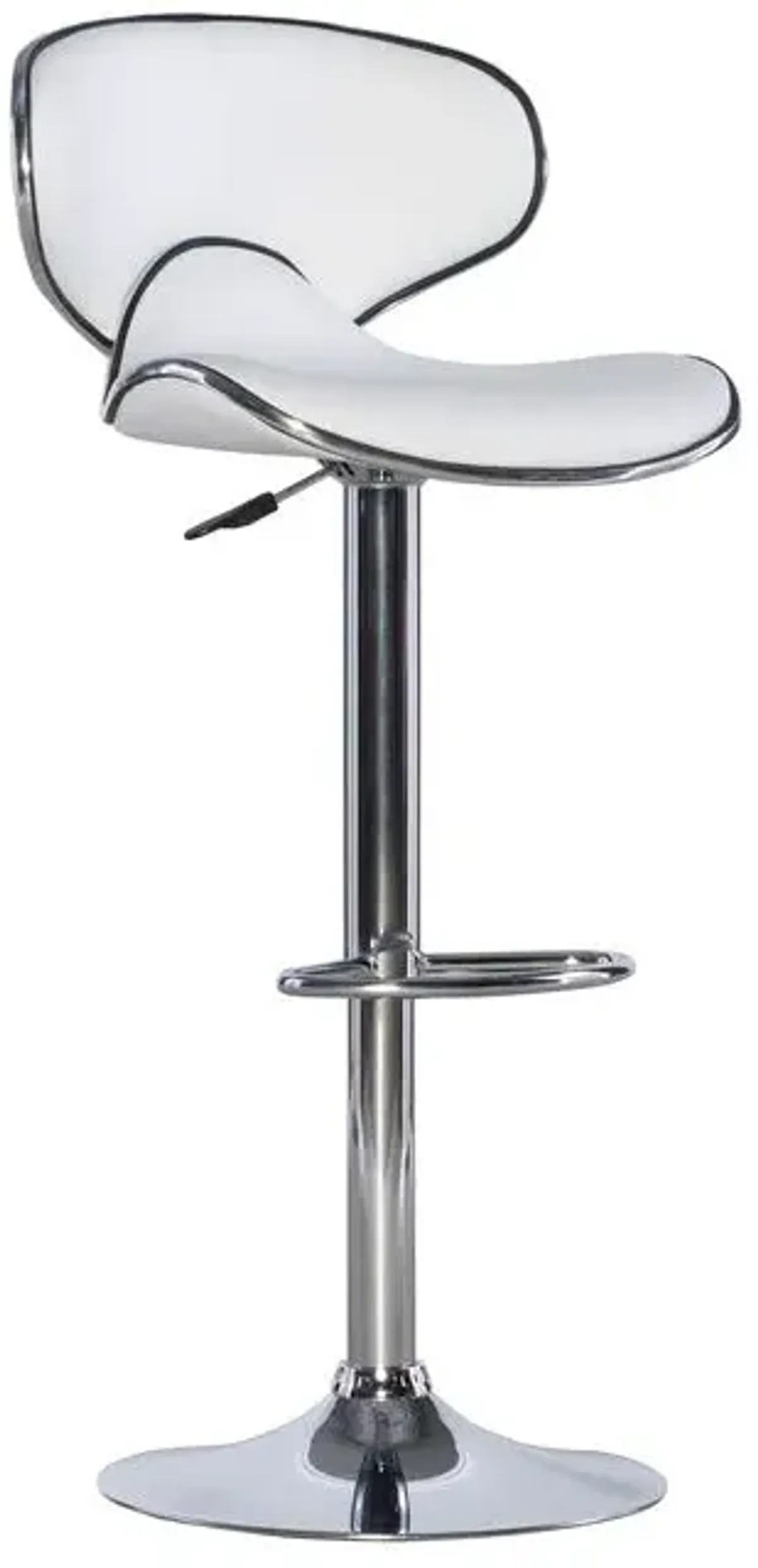 Powell White Adjustable Polyurethane Bar Stool