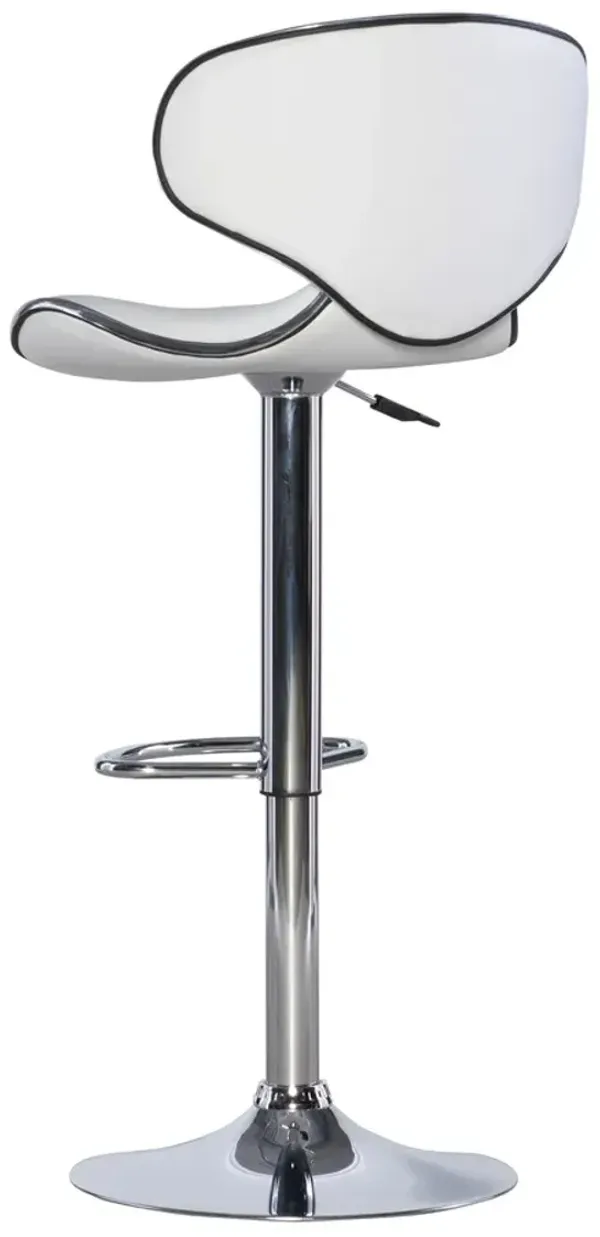 Powell White Adjustable Polyurethane Bar Stool