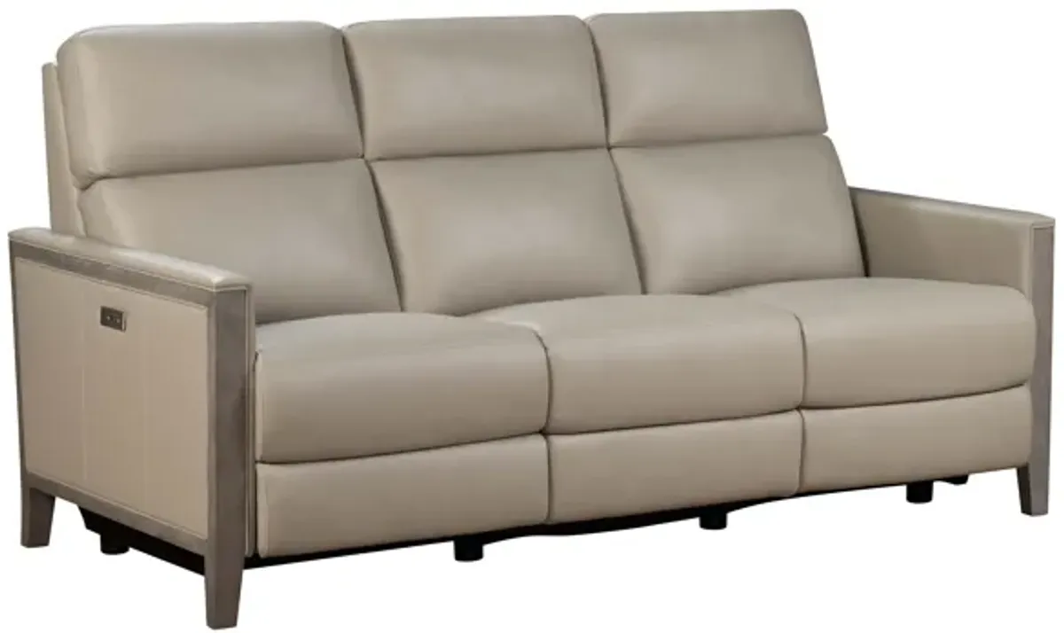 Barcalounger Hartman Bentley Dove Leather Power Reclining Sofa