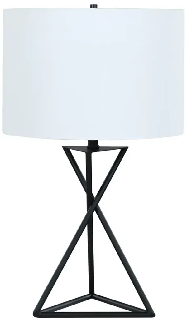 Coaster Mirio 26 Inch Drum Shade Metal Bedside Table Lamp Black