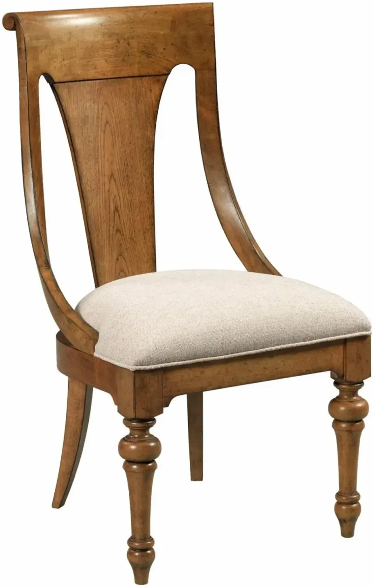 American Drew Berkshire Warm Cognac Sling Back Side Chair