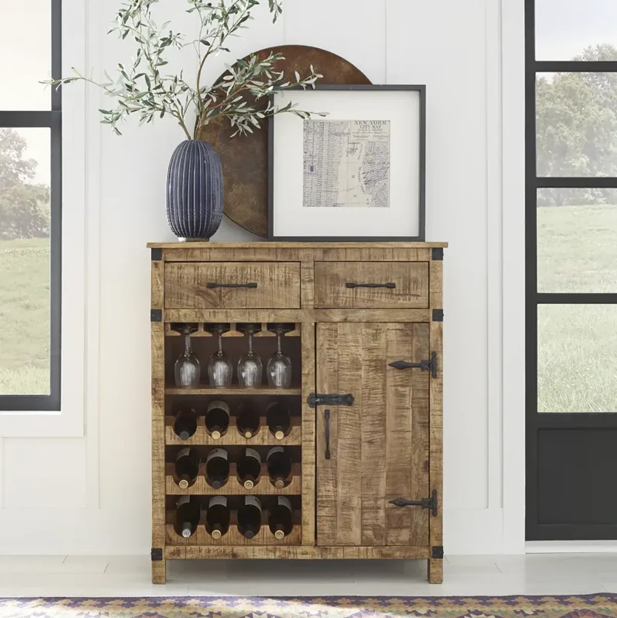 Liberty Furniture Emerson Weathered Honey Wine Accent Cabinet