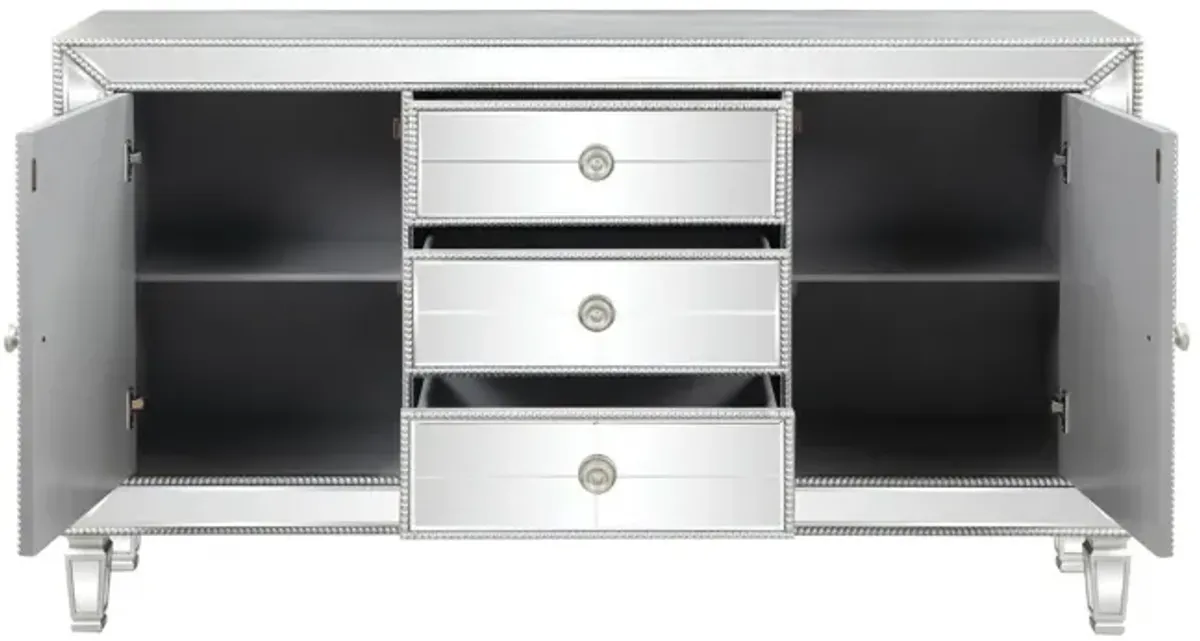 Coaster Leticia 3-Drawer Mirrored Storage Accent Cabinet Silver