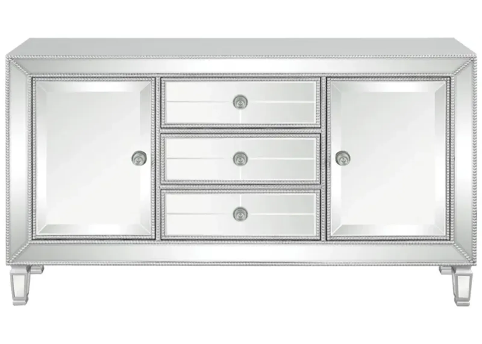 Coaster Leticia 3-Drawer Mirrored Storage Accent Cabinet Silver