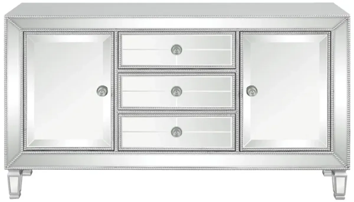 Coaster Leticia 3-Drawer Mirrored Storage Accent Cabinet Silver