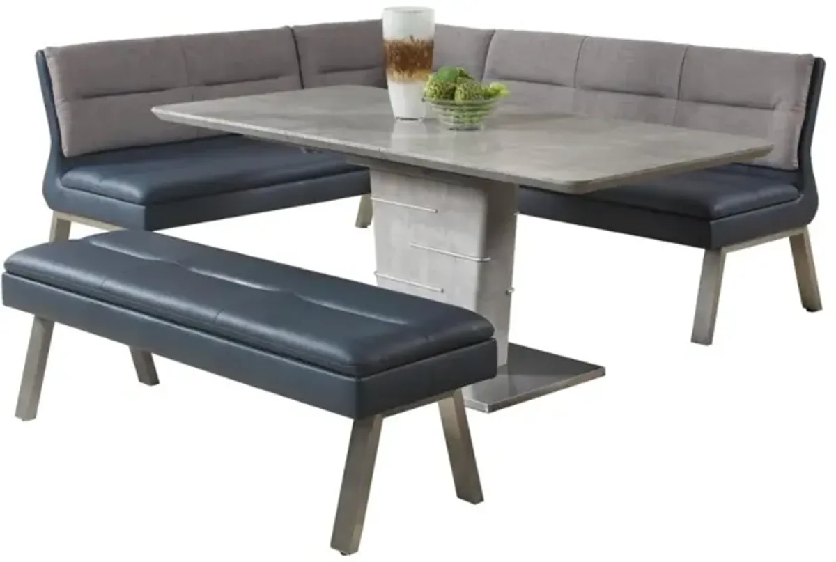 Chintaly Jezebel Dining Set with Extendable Table Reversible Nook & Bench