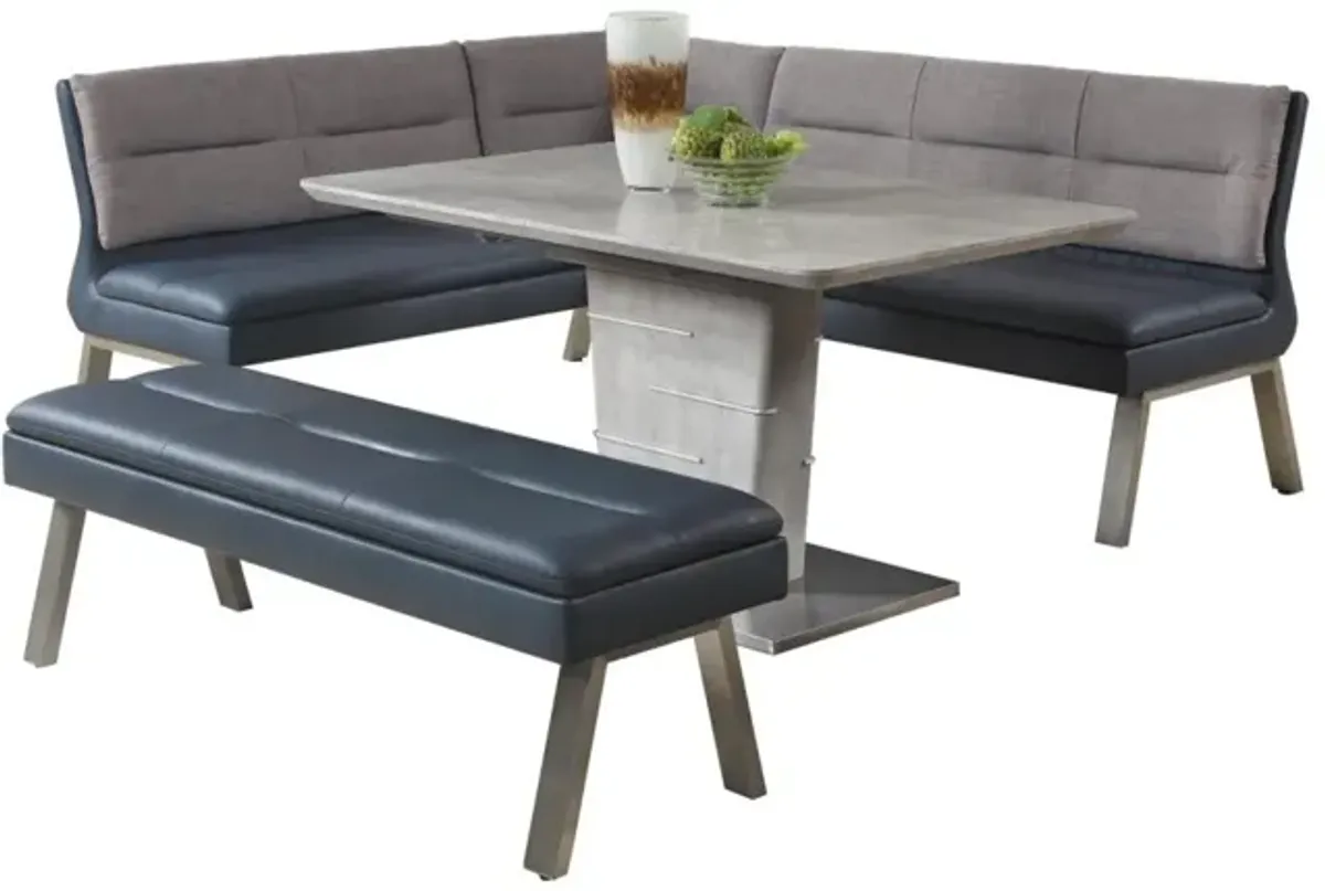 Chintaly Jezebel Dining Set with Extendable Table Reversible Nook & Bench