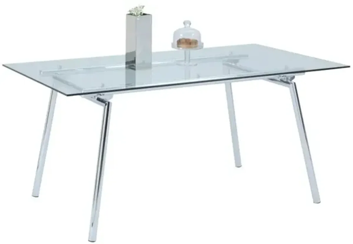 Chintaly Colleen Contemporary Glass Dining Table