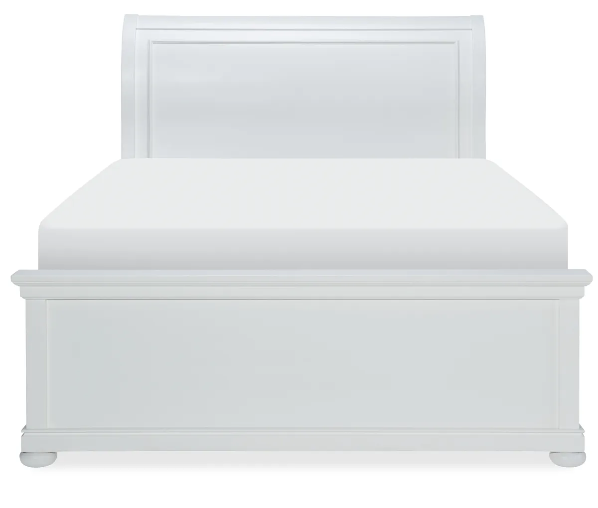 SLEIGH HEADBOARD QUEEN WHITE FINISH - CANTERBURY WHITE