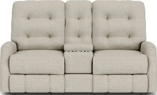 Flexsteel Devon Driftwood Reclining Loveseat with Console