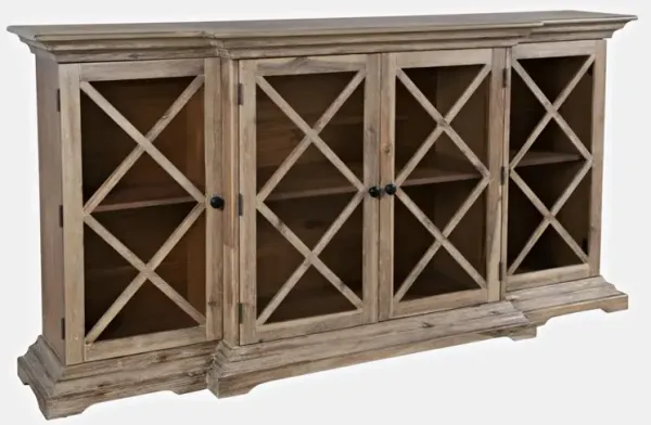 Jofran Carrington Large Breakfront Cabinet Bisque