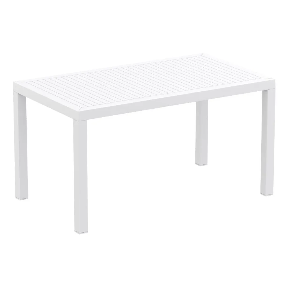 ARES RESIN RECTANGLE DINING SET WITH 6 CHAIRS WHITE