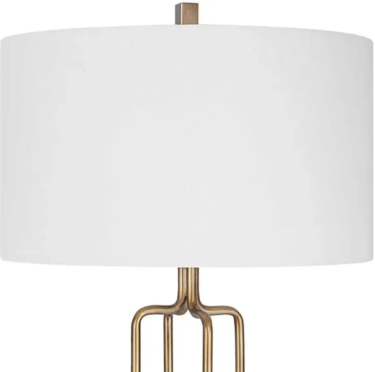 Uttermost Link Brushed Gold Floor Lamp