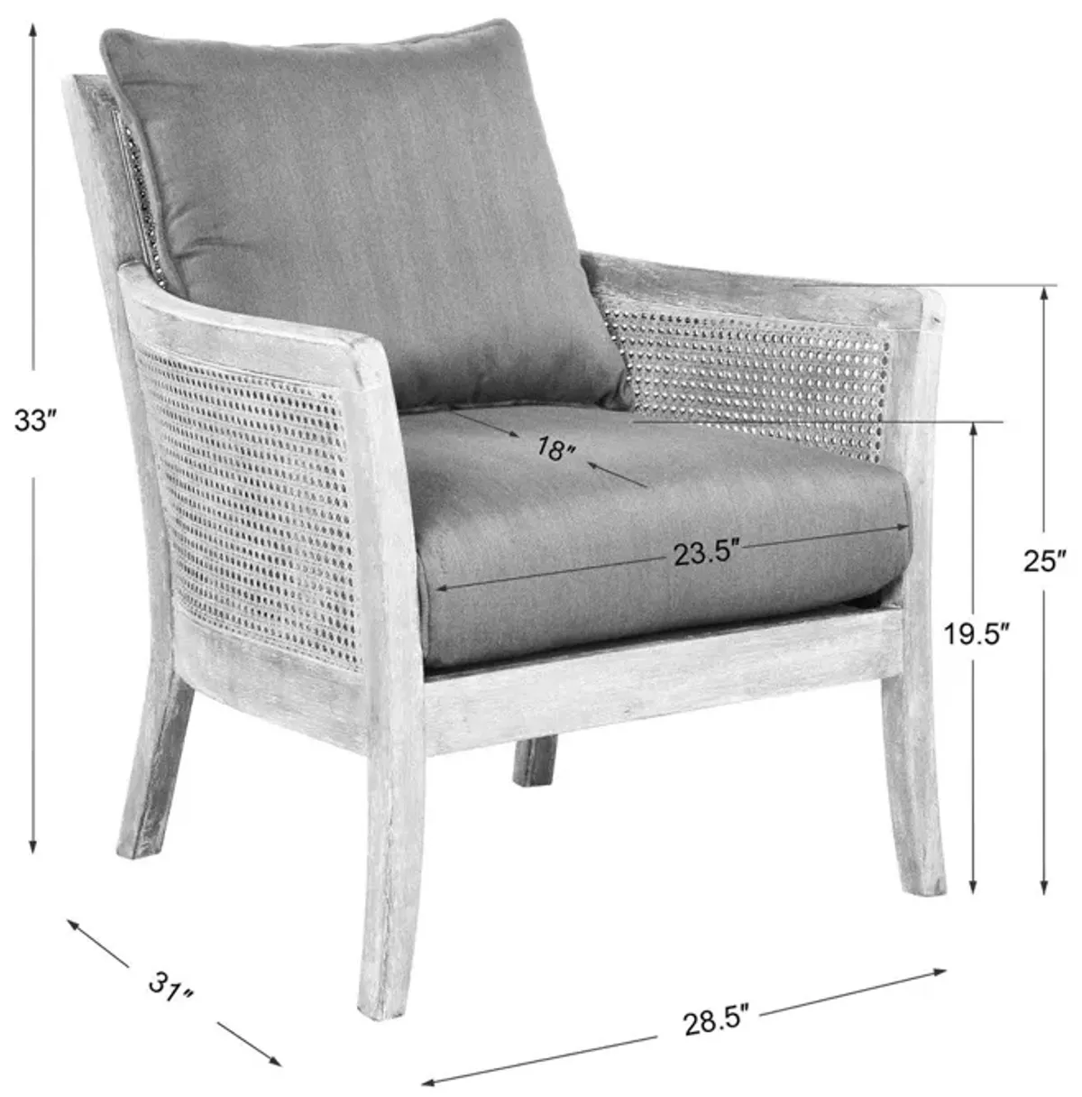 ENCORE GRAY ARMCHAIR