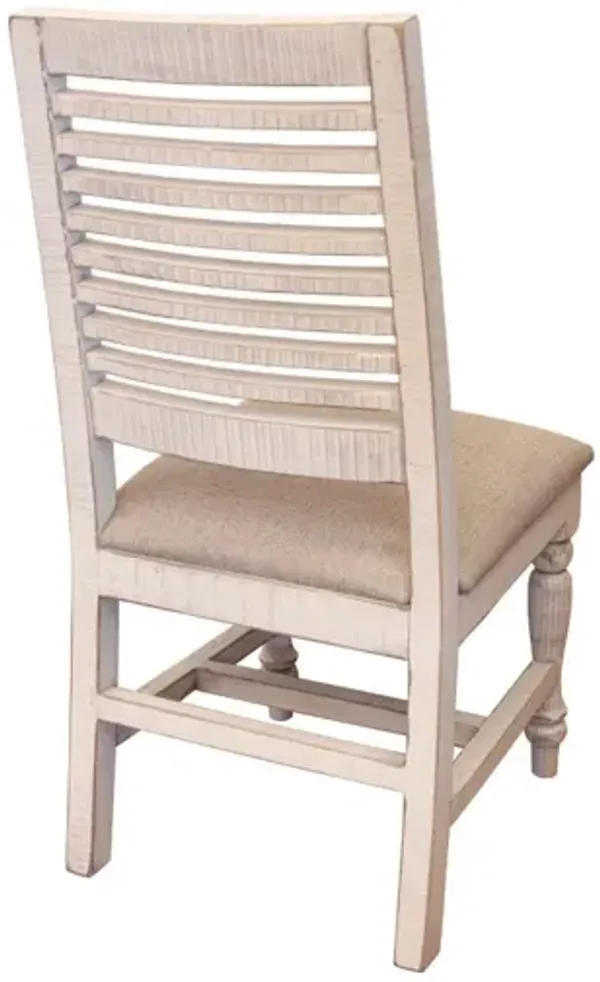 International Furniture Stone Ivory Upholstered Chair with Turned Legs