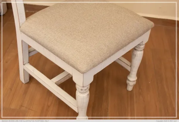 International Furniture Stone Ivory Upholstered Chair with Turned Legs