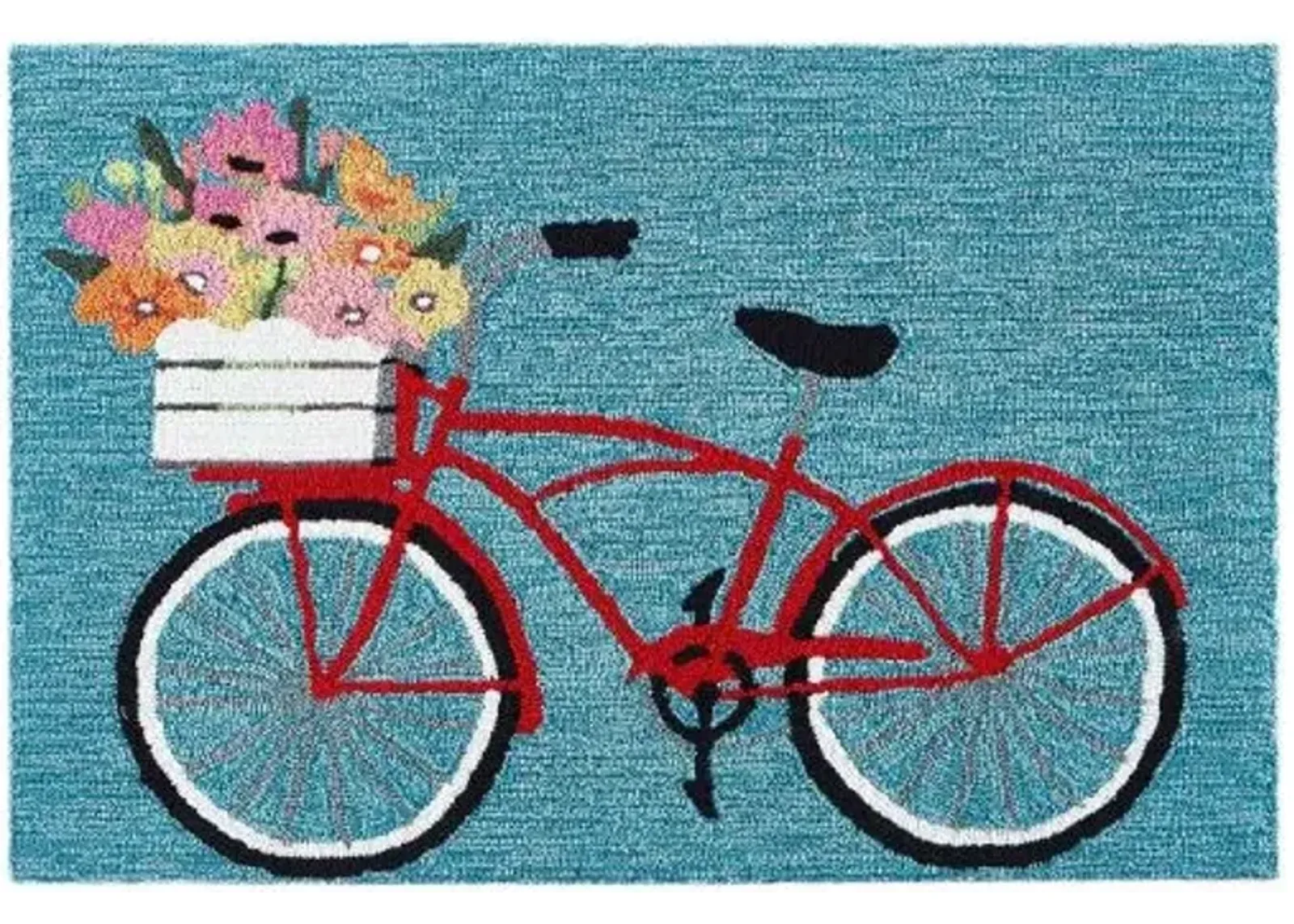 Frontporch Bike Ride Blue Doormat