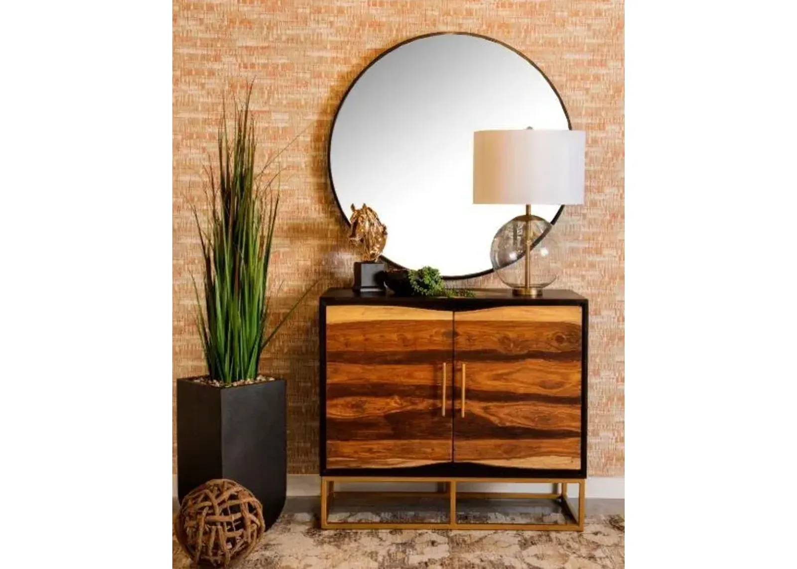 Coaster Zara 2-Door 40 Inch Wood Accent Storage Cabinet Black Walnut