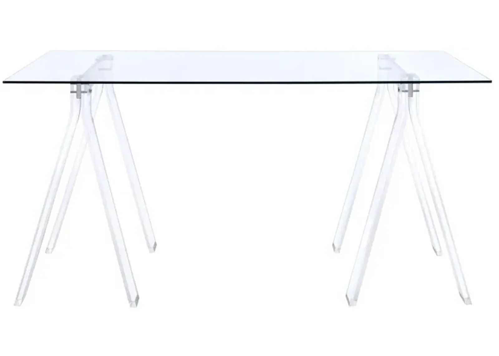 Coaster Amaturo 59 Inch Glass Top Acrylic Writing Desk Clear