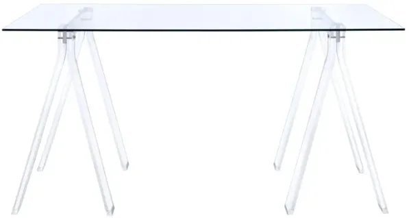 Coaster Amaturo 59 Inch Glass Top Acrylic Writing Desk Clear