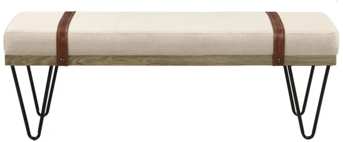 Coaster Austin Fabric Upholstered Accent Bench Beige