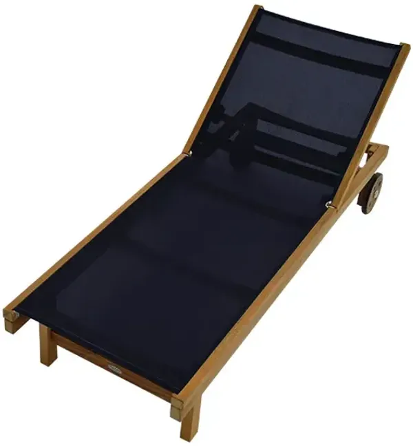 Royal Teak Sundaze Outdoor Black Sling Chaise Lounger