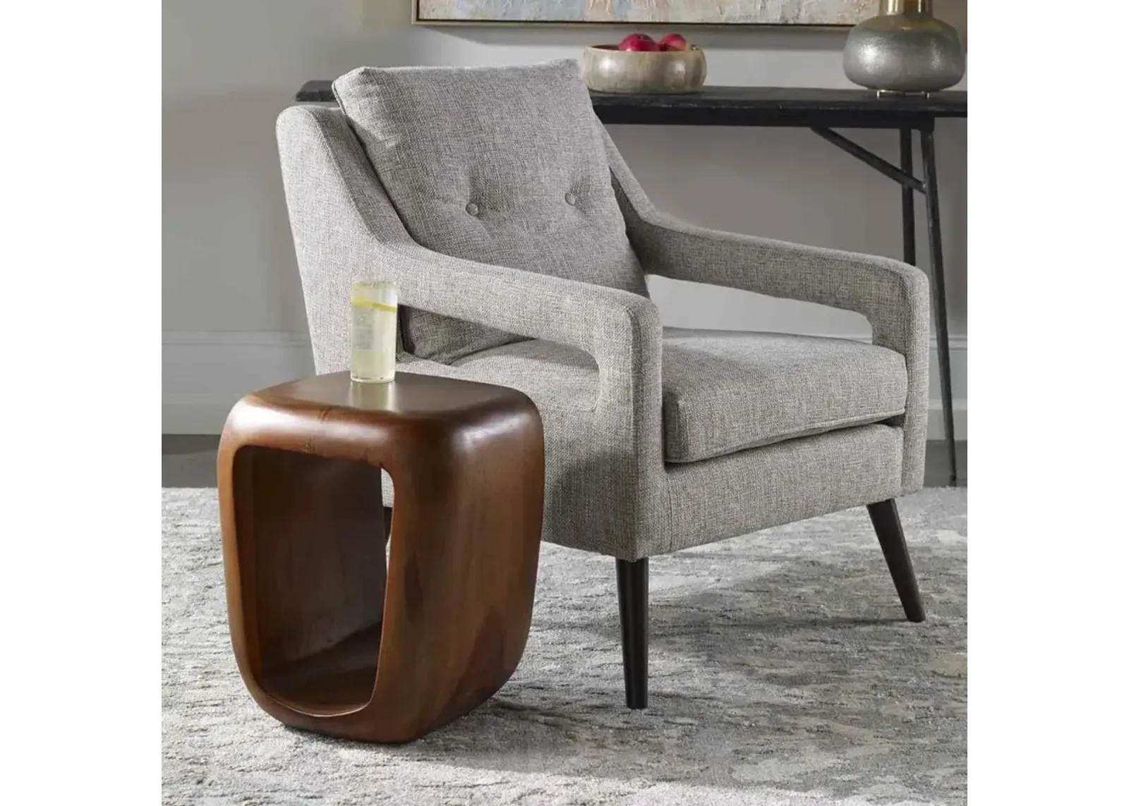 Uttermost Loophole Brown Accent Stool