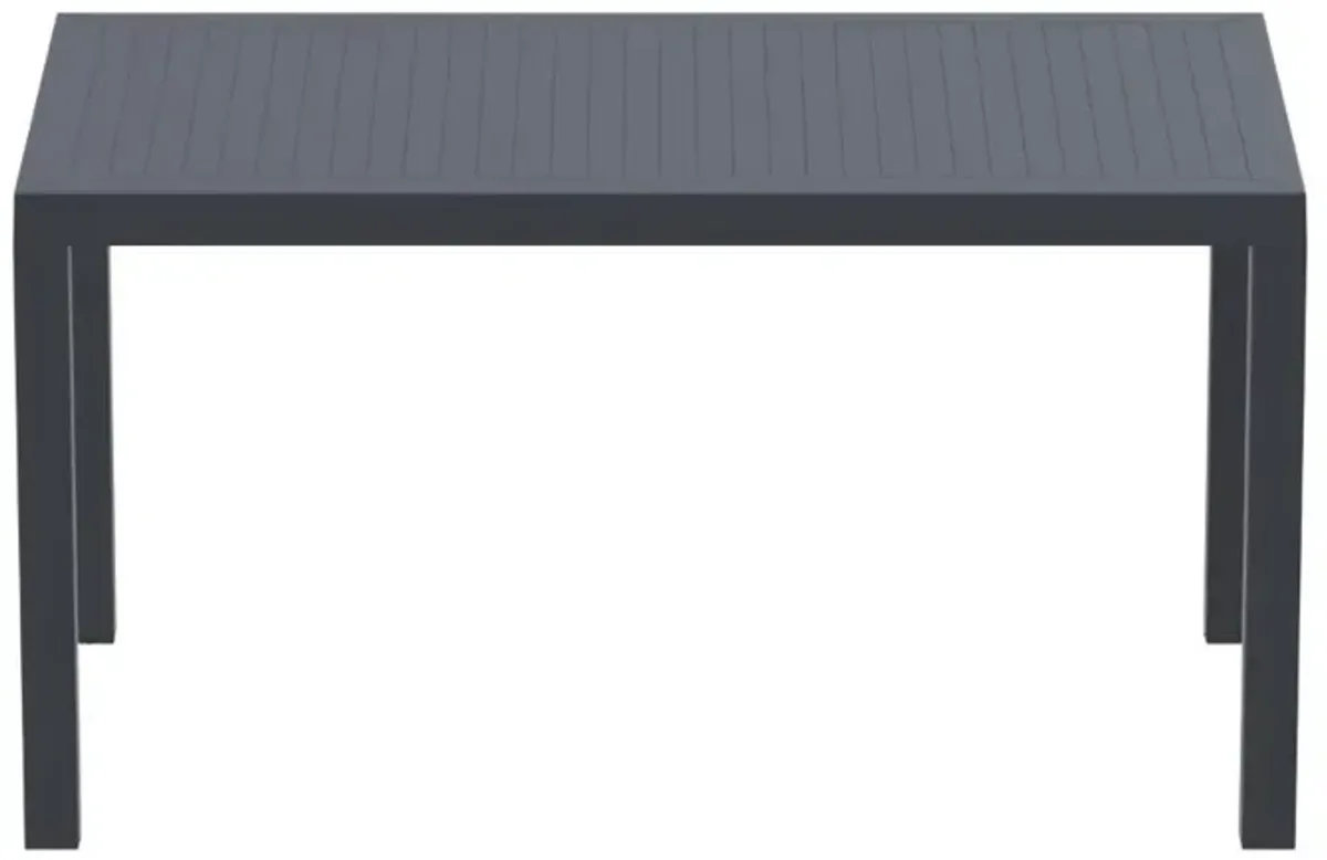 Compamia 55 Inch Ares Resin Rectangle Outdoor Dining Table Dark Gray