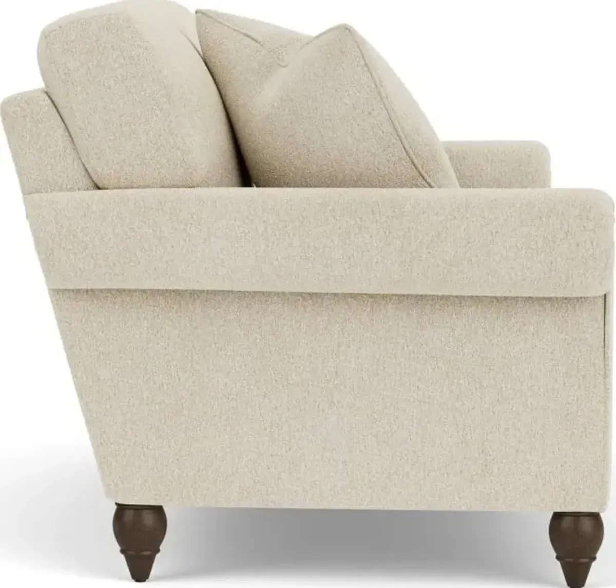 Flexsteel South Haven White Shell Loveseat with Round Legs