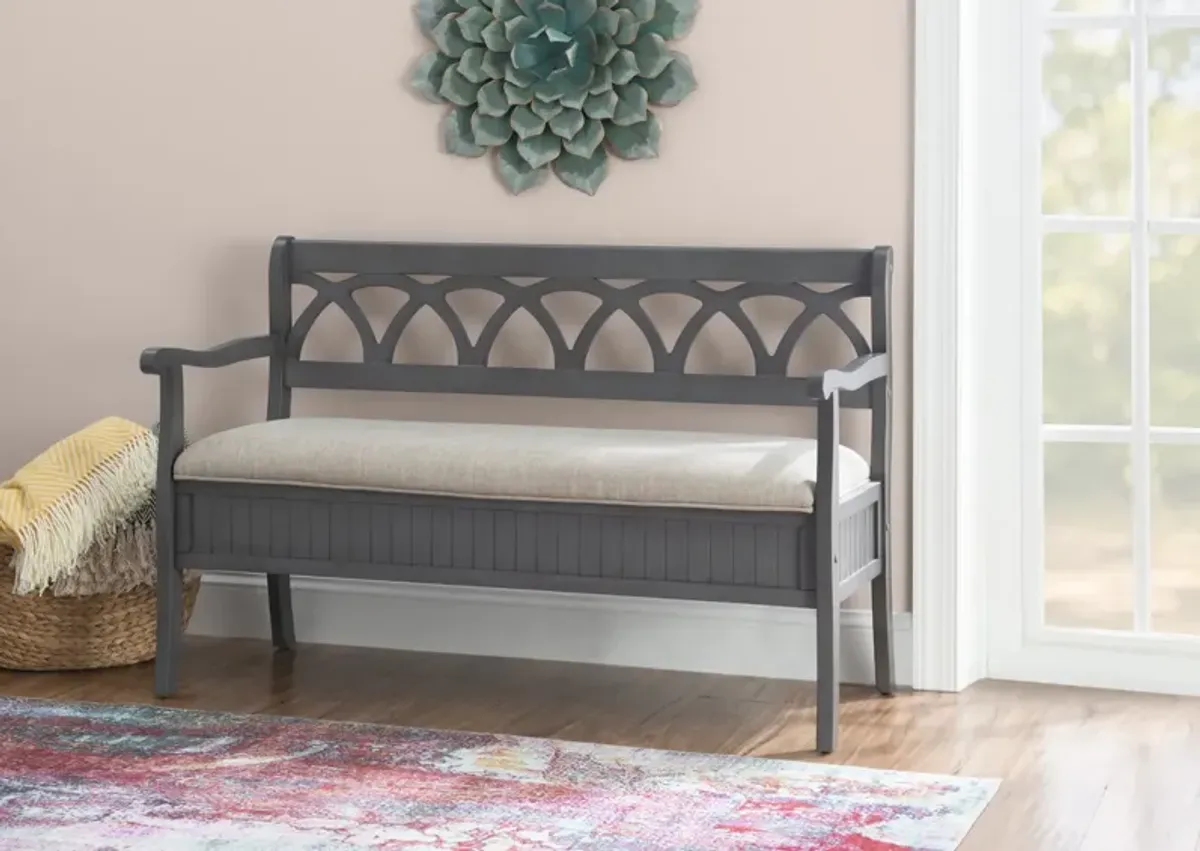 Powell Elliana Storage Bench Grey