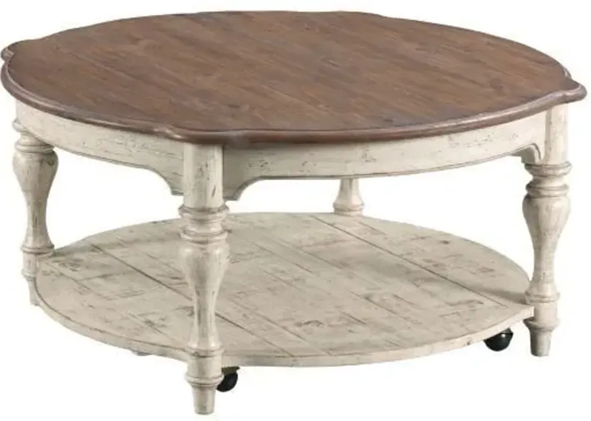 Kincaid Weatherford Cornsilk Bolton Round Cocktail Table