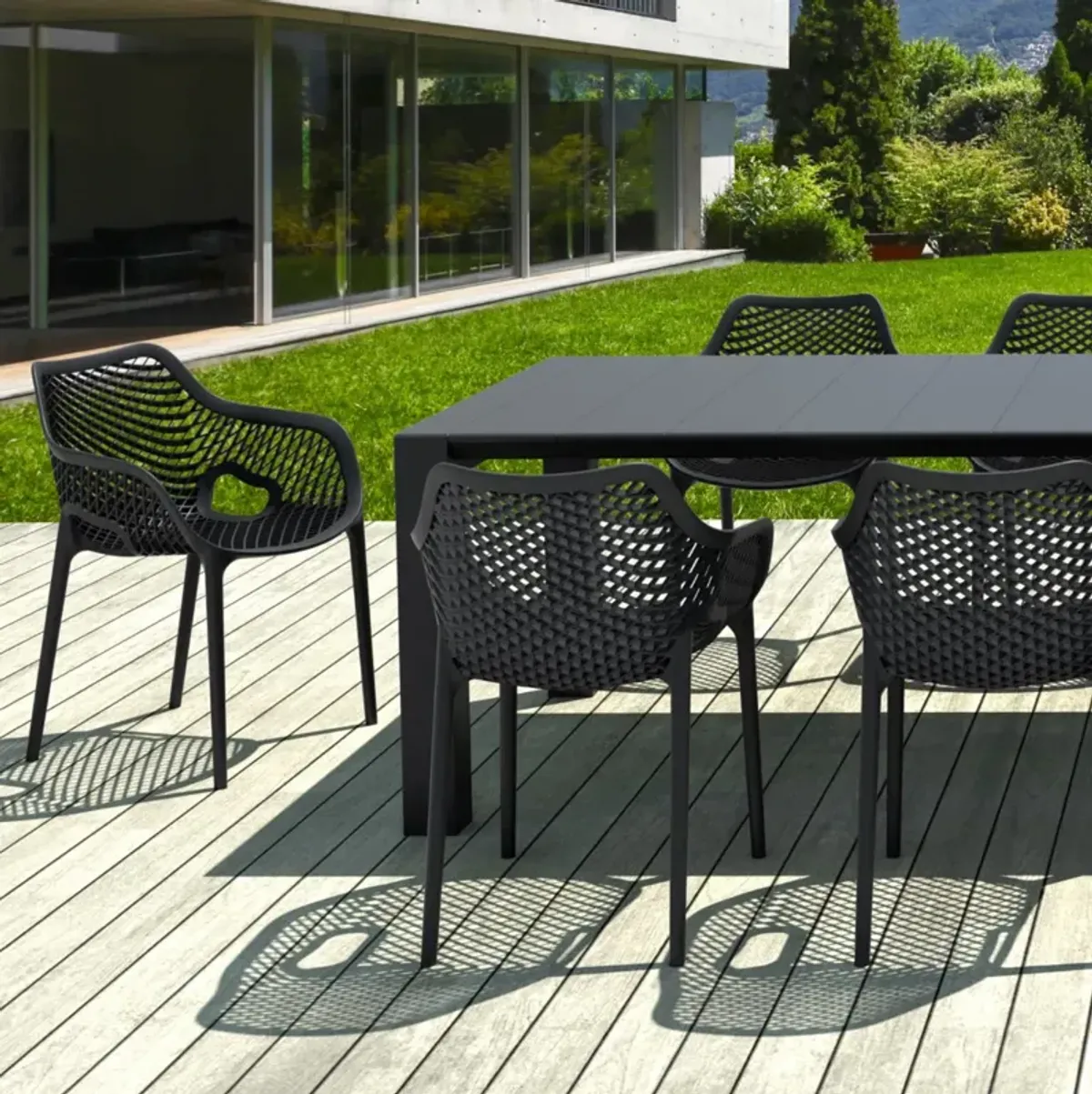 Compamia Air XL Extension Outdoor Dining Set 11-Piece Black