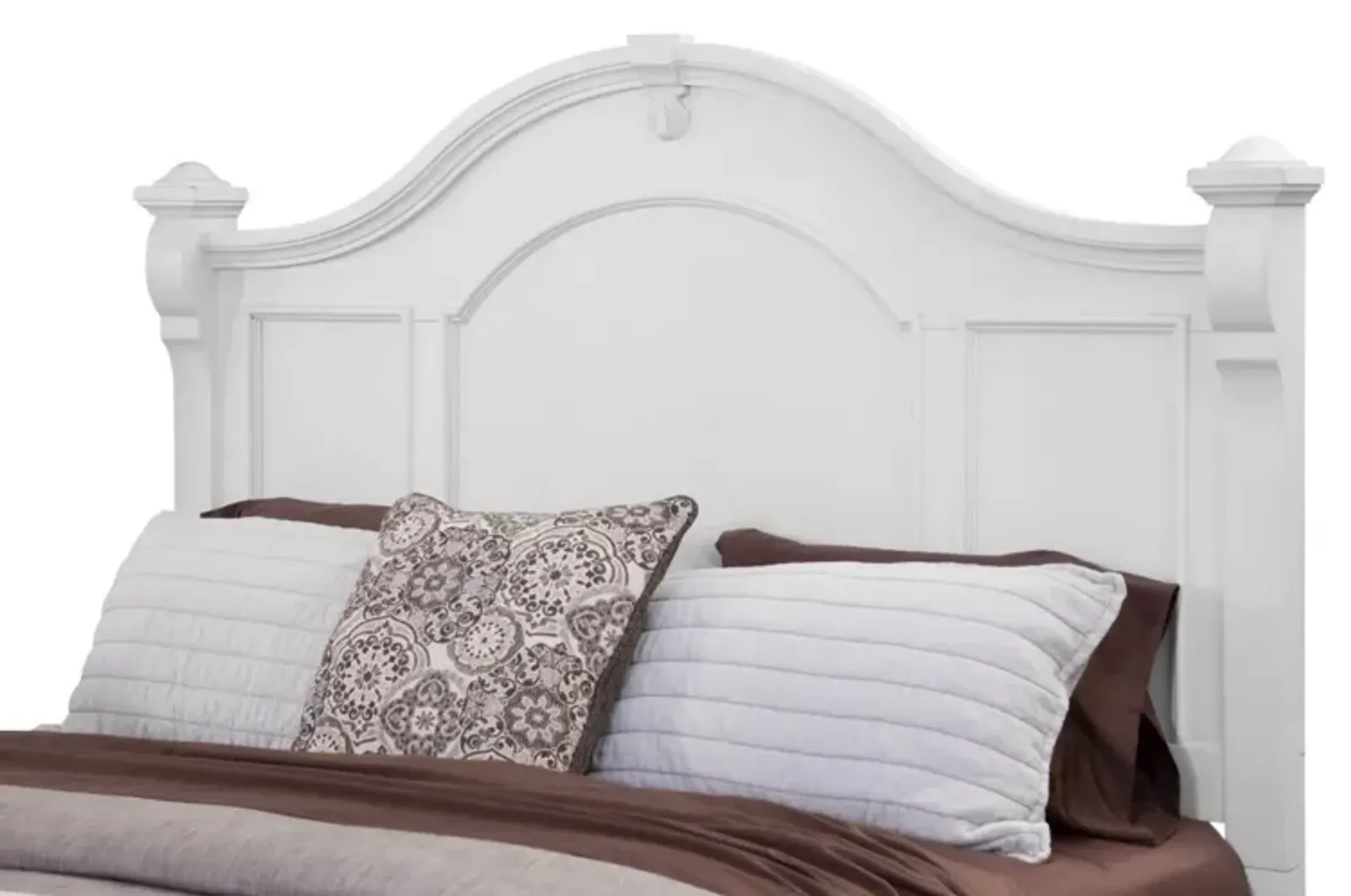 American Woodcrafters Heirloom Complete King Bed in Antique White