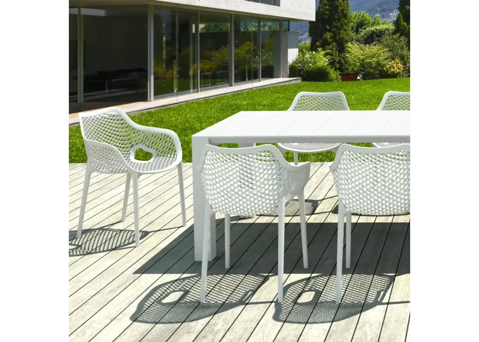 Air XL Extension Outdoor Dining Set 11-Piece White