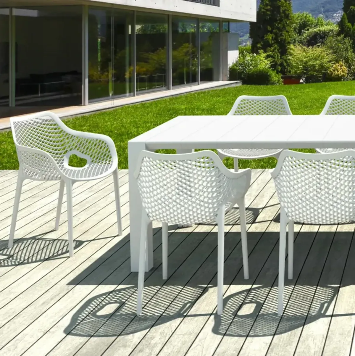 Compamia Air XL Extension Outdoor Dining Set 11-Piece White