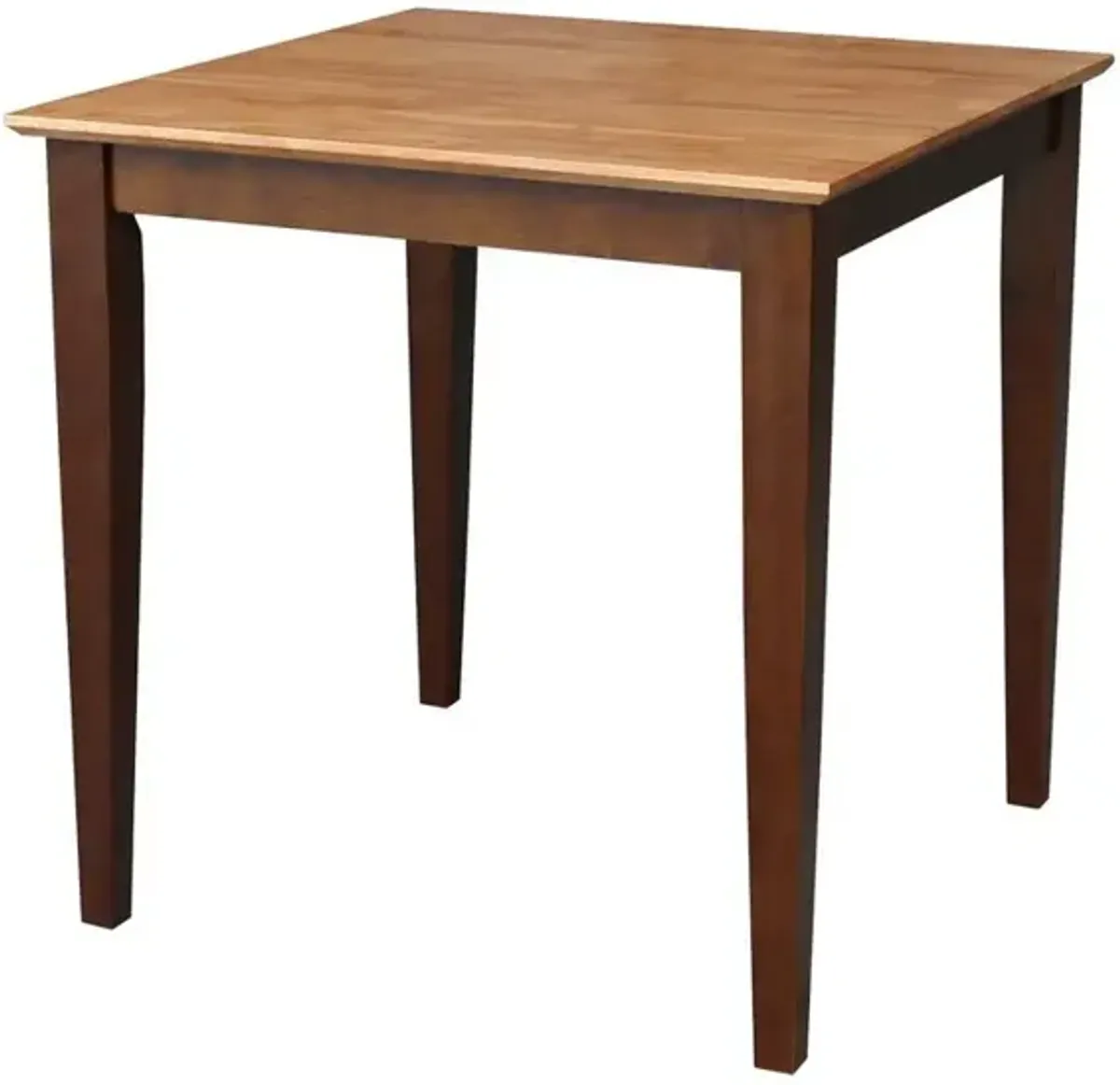 John Thomas Dining Essentials 30 Inch Square Table with 30 Inch Shaker Legs in Cinnamon/Espresso